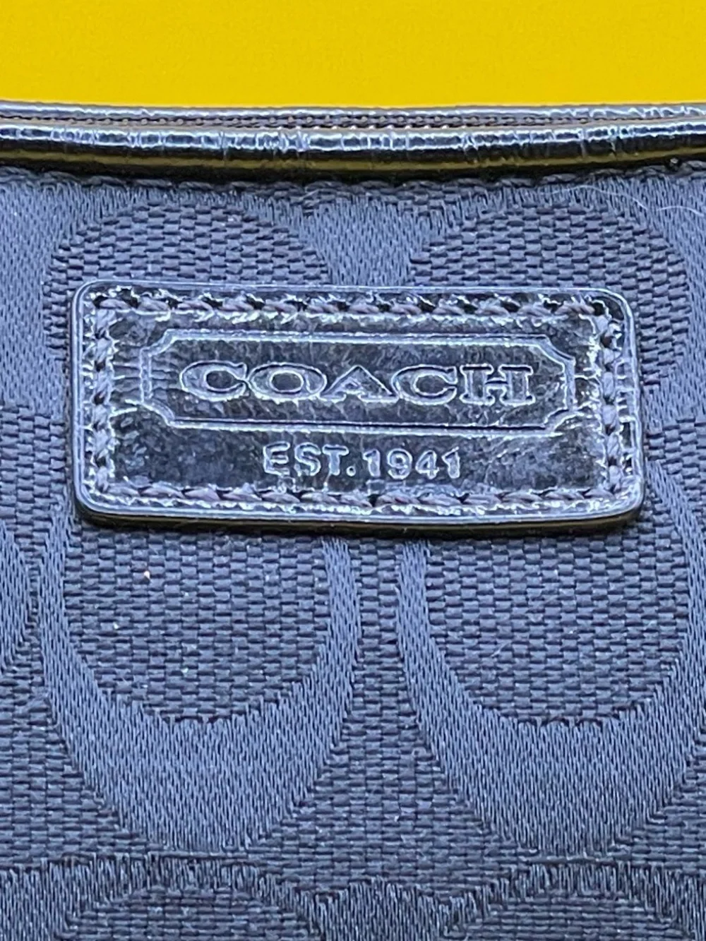 Coach Black Signature Jacquard Large Cosmetic Pouch COA Authentication NWOT NCO